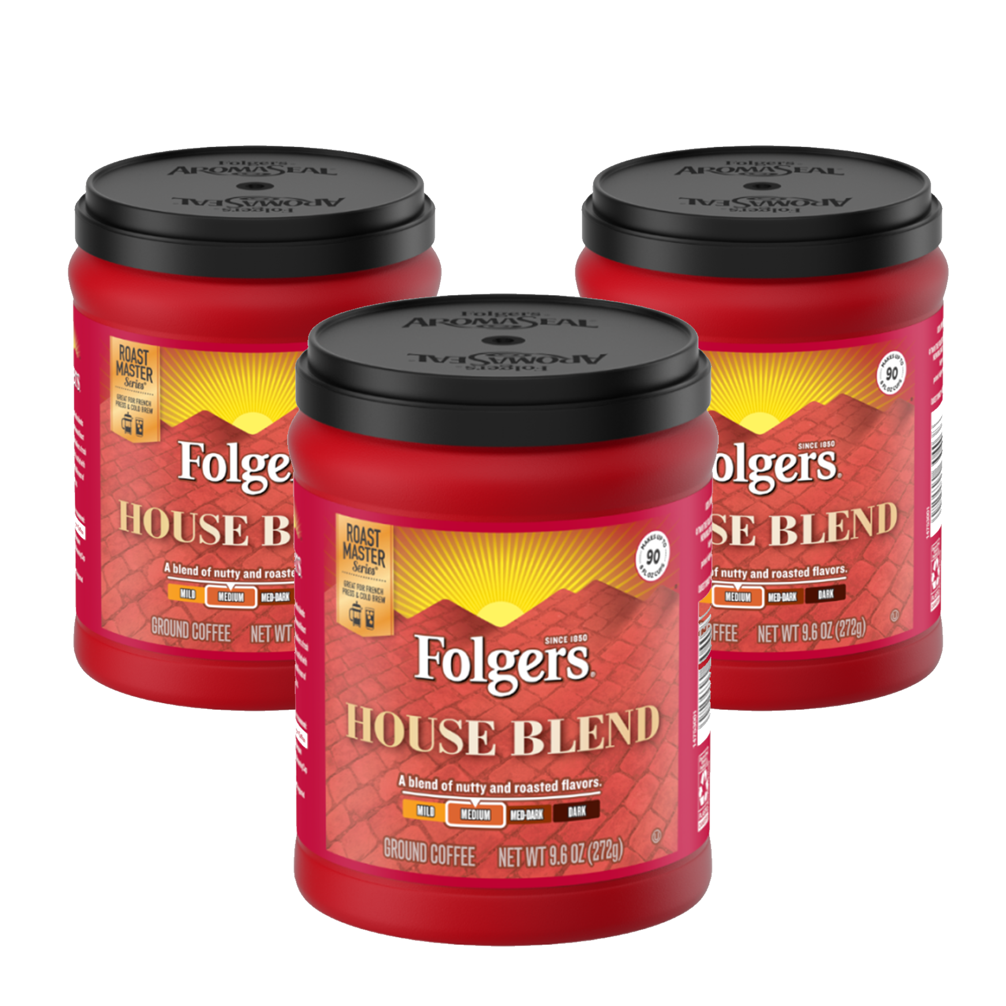 Folgers House Blend Ground Coffee 3 x 272g (3 Pack) - Out of Date